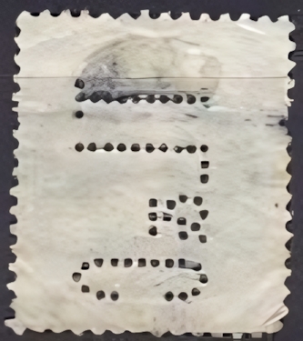 Backside stamp of a perfin from denmark