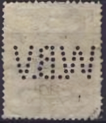 Backside stamp of a perfin from Hungary